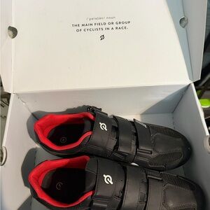 Peloton Men's Black and Red Cycling Shoes